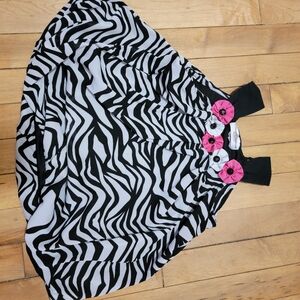 Vintage Zebra Print Dress with Pink Accents